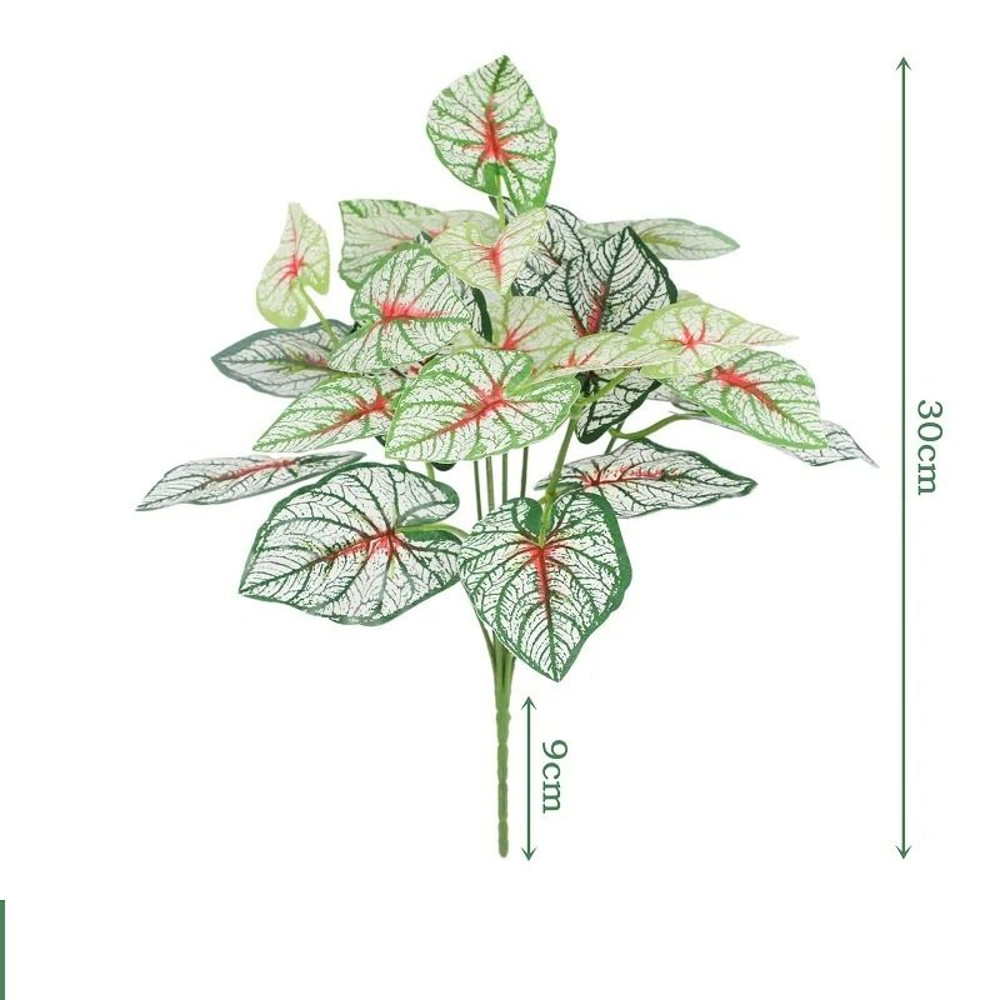Artificial Plants Leaves Silk Tortoiseshell Leaf Dieffenbough Fake Green Plant Living Room Decor 8