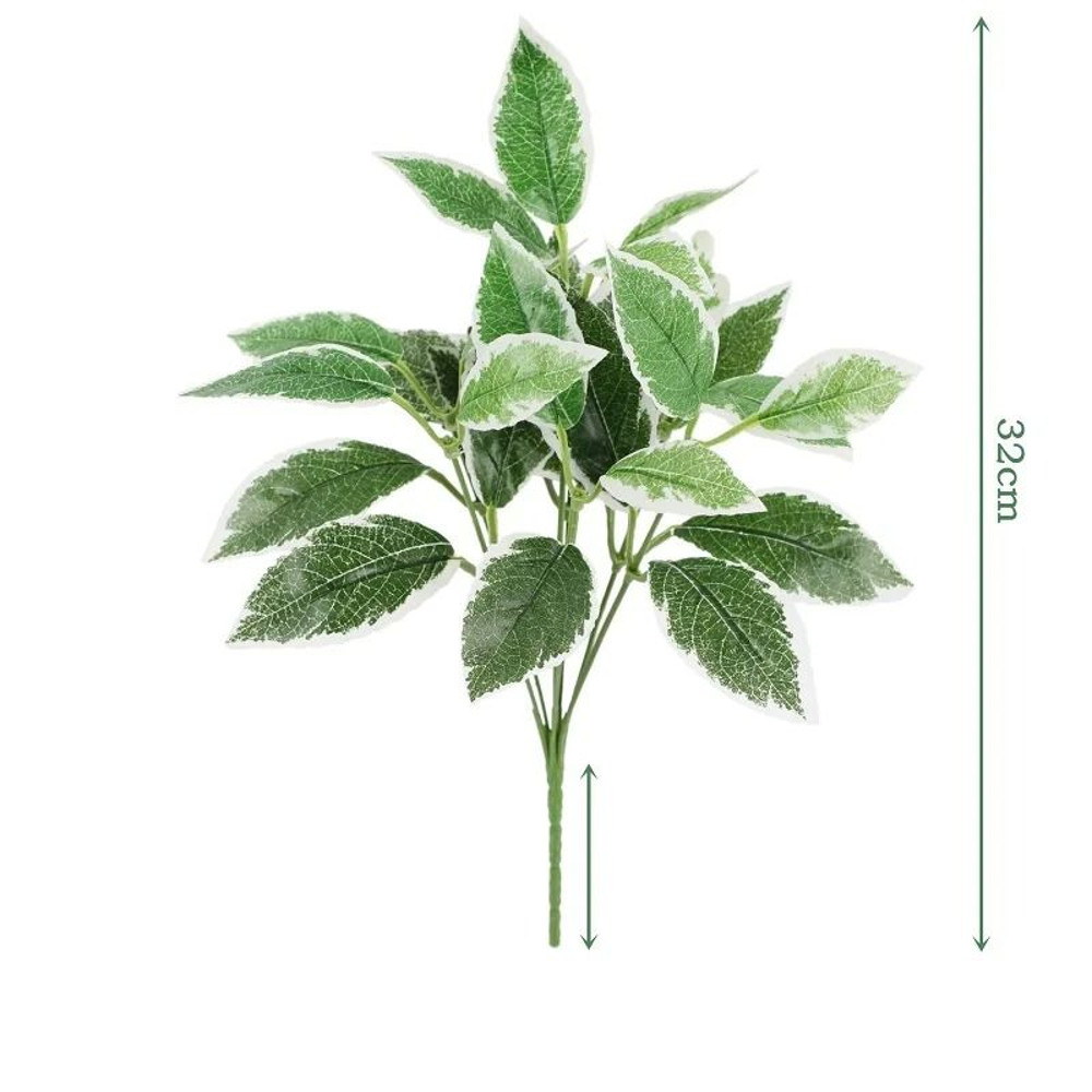 Artificial Plants Leaves Silk Tortoiseshell Leaf Dieffenbough Fake Green Plant Living Room Decor 10