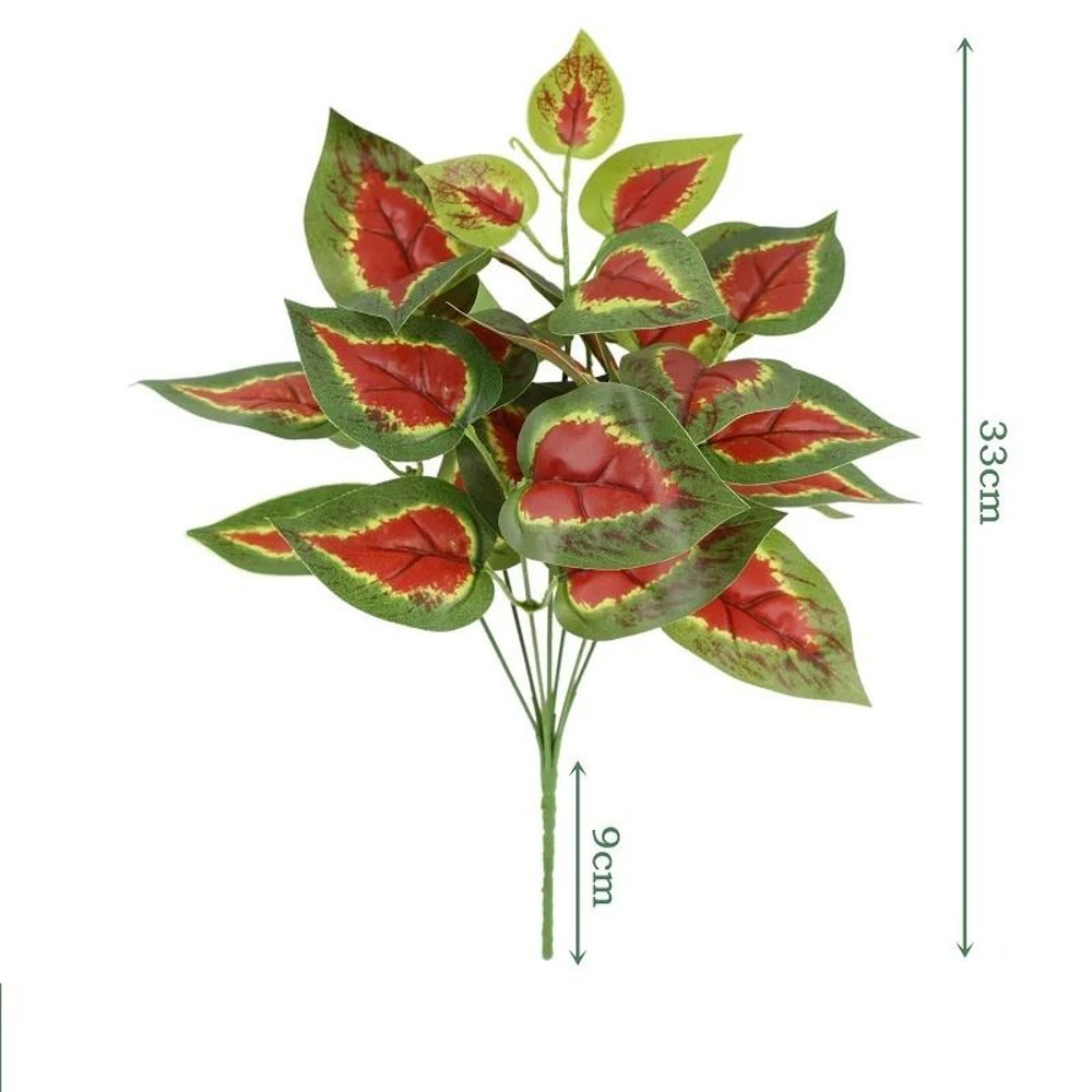 Artificial Plants Leaves Silk Tortoiseshell Leaf Dieffenbough Fake Green Plant Living Room Decor 12