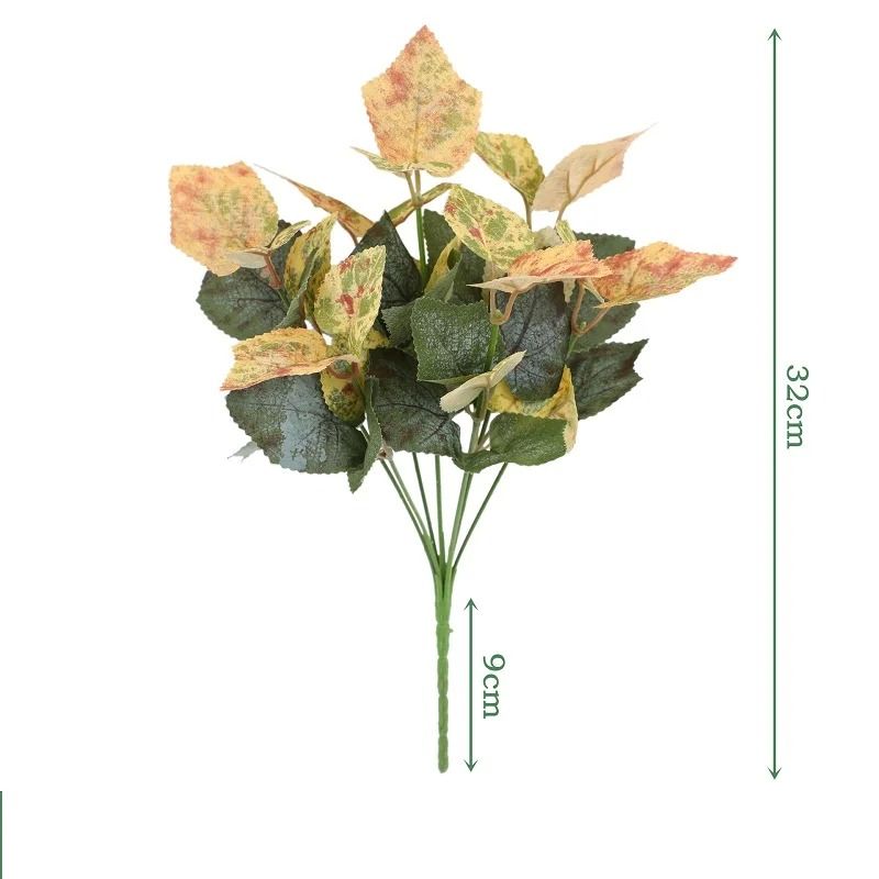 Artificial Plants Leaves Silk Tortoiseshell Leaf Dieffenbough Fake Green Plant Living Room Decor 27