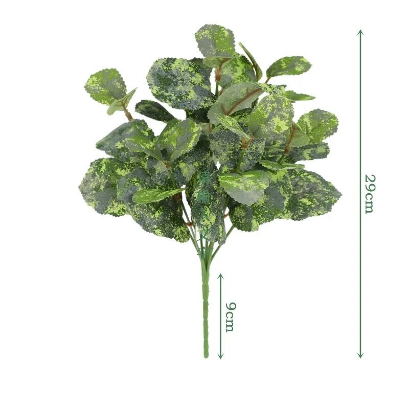 Artificial Plants Leaves Silk Tortoiseshell Leaf Dieffenbough Fake Green Plant Living Room Decor 25