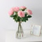 Artificial Real Touch Latex Rose Flowers White Pink Fake Latex Roses For Home Decor 2