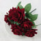 Velvet Artificial Flower Rose Bouquet Red 7 Heads Fake Rose Decorative Floral Home Decor 1