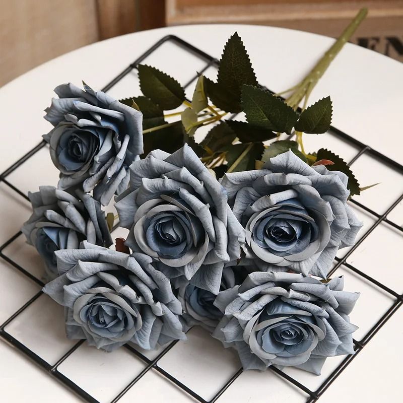 Artificial High End Silk Multi Layer Rose Bouquet Fake Pink Red Flower Decor 11