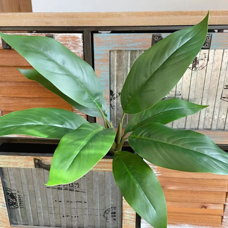 Fake Plants Leaf Apple Evergreen Peacock Leaves Artificial Greenery Home Decor 8