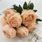 Artificial Burnt Edge Peony Bouquet Silk Fake Flower Home Decor 7