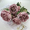 Artificial Burnt Edge Peony Bouquet Silk Fake Flower Home Decor 10