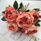 Artificial Burnt Edge Peony Bouquet Silk Fake Flower Home Decor 11