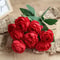 Artificial Silk Rose Bouquet 10 Heads Burgundy Fake Flower Decor 9