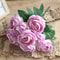 Artificial Silk Rose Bouquet 10 Heads Burgundy Fake Flower Decor 5