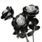 12 Piece Black Red White Artificial Silk Rose Branch Set Long Stem Decorative Flowers 0
