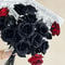 12 Piece Black Red White Artificial Silk Rose Branch Set Long Stem Decorative Flowers 1