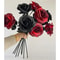 12 Piece Black Red White Artificial Silk Rose Branch Set Long Stem Decorative Flowers 5