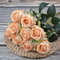 Autumn Color Artificial Silk Rose Bouquet Wedding Photography Home Decoration 14