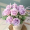 12 Piece Artificial Blue Silk Rose Bouquet Home Garden Wedding Decoration 9