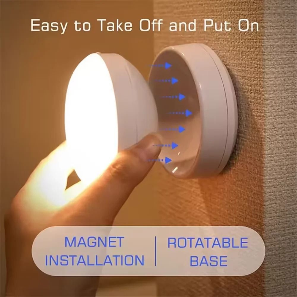Rechargeable Wireless LED Motion Sensor Night Light 360 Degree Rotating Magnetic Mount 1