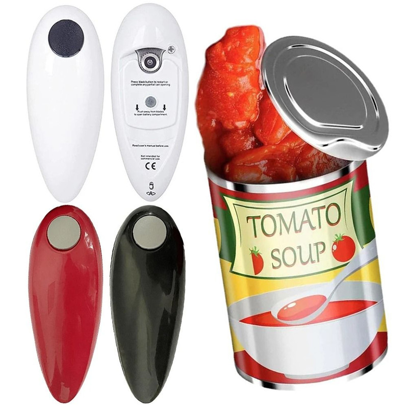 Electric OneTouch Automatic Can Opener Battery Operated HandsFree Tin And Jar Opener 0