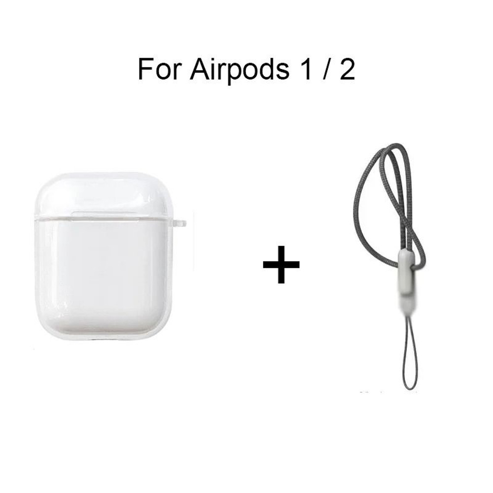 Clear Soft TPU Earphone Case For AirPods 4 3 2 1 Pro And Pro2 With Lanyard Strap 10