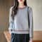 Autumn Winter Women Pure Cotton Knitted ONeck Pullover Sweater 0