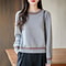 Autumn Winter Women Pure Cotton Knitted ONeck Pullover Sweater 0