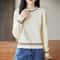 Autumn Winter Women Pure Cotton Knitted ONeck Pullover Sweater 1