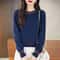 Autumn Winter Women Pure Cotton Knitted ONeck Pullover Sweater 6