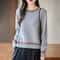 Autumn Winter Women Pure Cotton Knitted ONeck Pullover Sweater 8