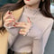 Autumn Winter Women Long Sleeve Solid Pullover Sweater Knitted Ruffle Top 7
