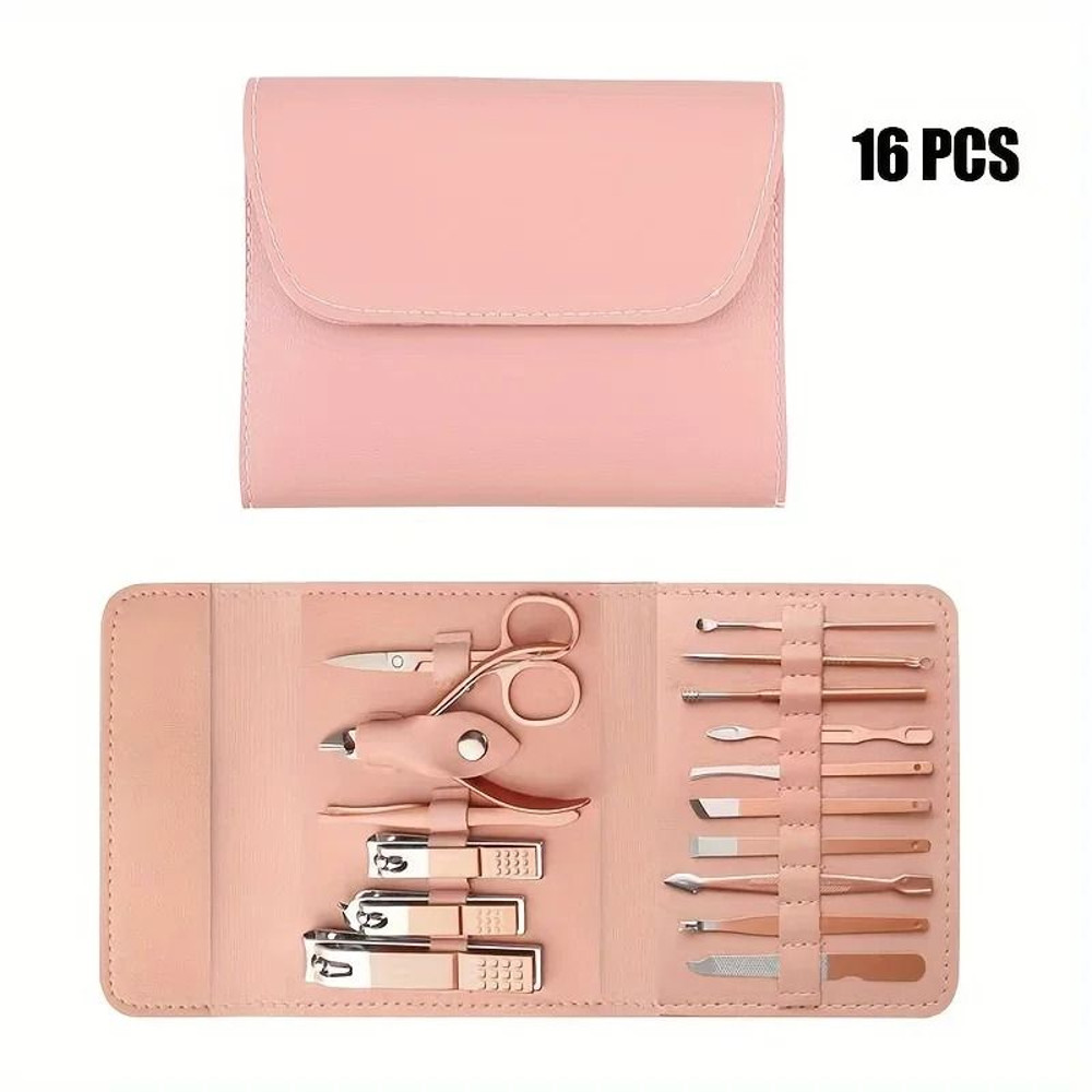 16 Piece Professional Nail Clippers And Cuticle Nippers Set With Travel Case 2