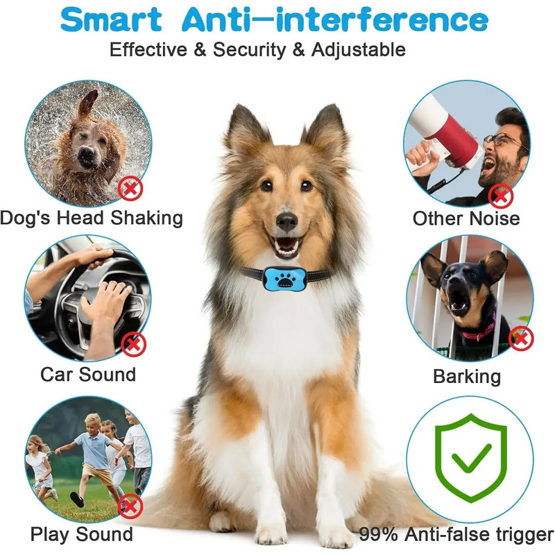 Pet Dog Anti Barking Device USB Rechargeable Ultrasonic Training Collar 4
