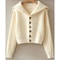 Spring Autumn Women Leisure Solid Color Knitted Retro Lady Long Sleeve Cardigan Knit Top 2