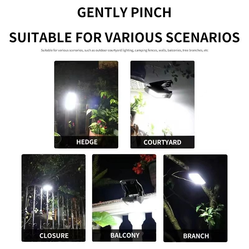 Solar Security Light Outdoor Motion Sensor Clip IP65 Waterproof Garden Camping Light 1