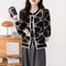 Autumn Winter Elegant Jacquard Soft Wool Knitted Cardigan For Women 3