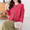 Autumn Winter Elegant Jacquard Soft Wool Knitted Cardigan For Women 5