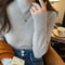 Vintage Waffle Knit Turtleneck Sweater For Women Autumn Winter 5