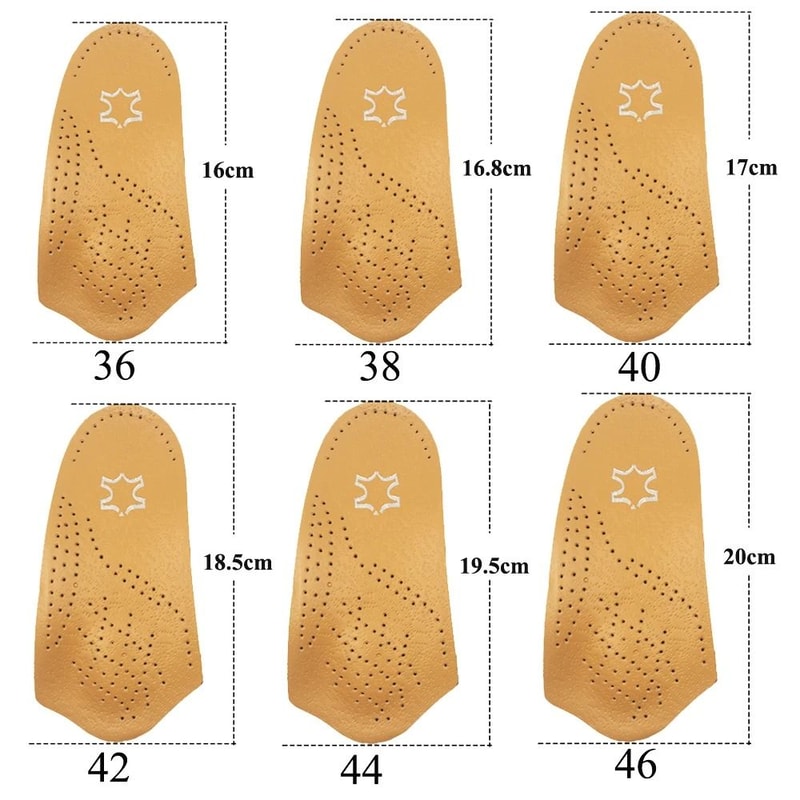 Leather Orthotic Insoles Heel Cushion Foot Support Pads 3