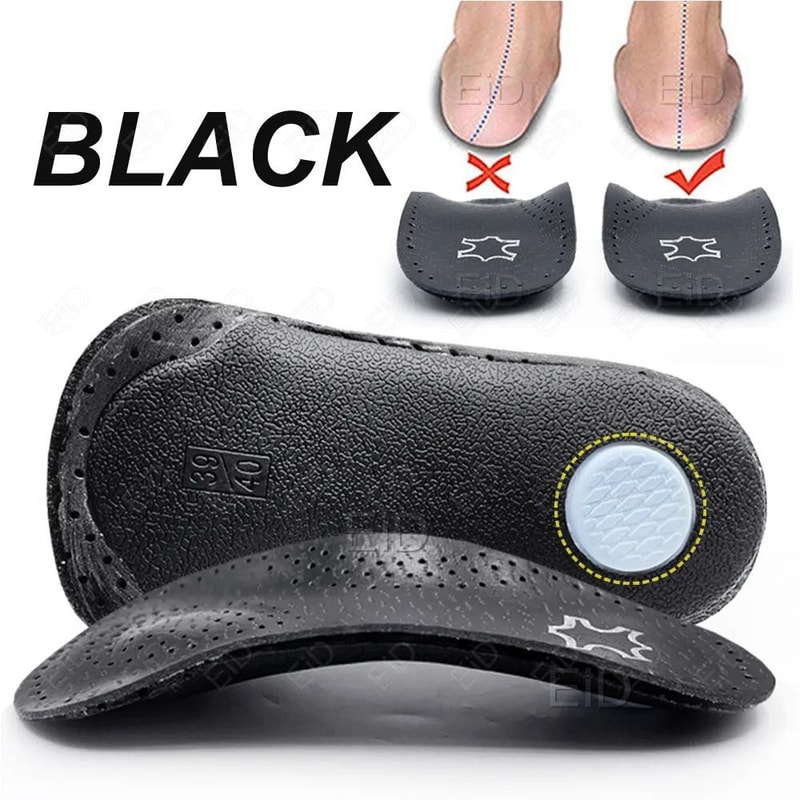 Leather Orthotic Insoles Heel Cushion Foot Support Pads 6