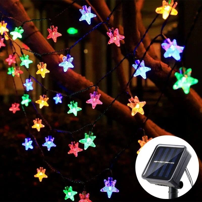 LED Solar Star String Lights Outdoor Waterproof Solar Powered Fairy Lights For Patio Garden Yard Po 7