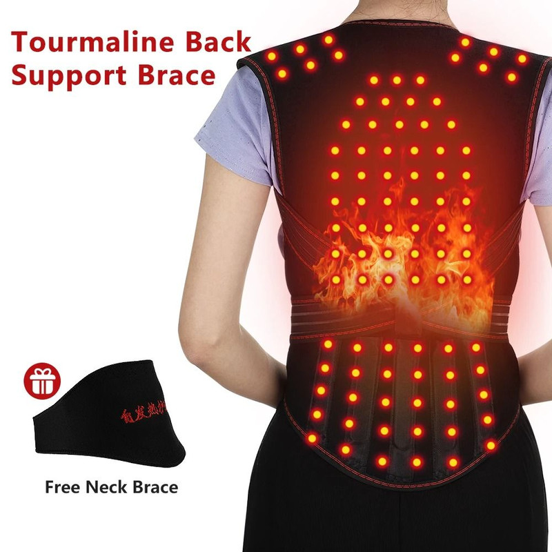 Self Heating Back Support Waist Brace Magnetic Heating Corrector Belt Back Posture Corrector Spine 0