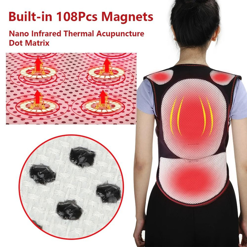 Self Heating Back Support Waist Brace Magnetic Heating Corrector Belt Back Posture Corrector Spine 4