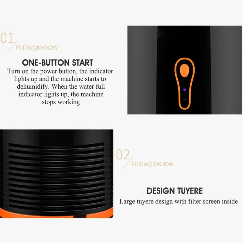 TINSOL Air Dehumidifier 800 Ml Portable Low Noise Home Humidity Dryer 1