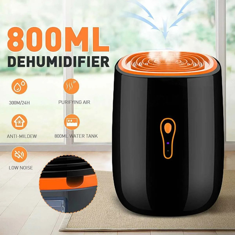 TINSOL Air Dehumidifier 800 Ml Portable Low Noise Home Humidity Dryer 6