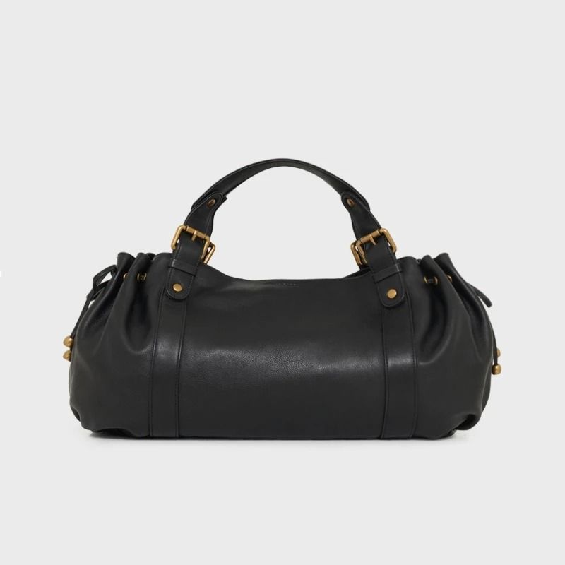 Womens Vintage Handbag Solid Color Tote Shoulder Bag Luxury Everyday Style 1