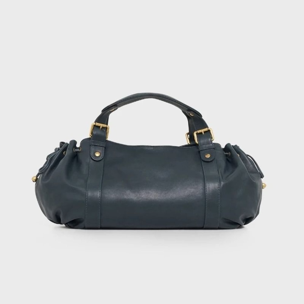 Womens Vintage Handbag Solid Color Tote Shoulder Bag Luxury Everyday Style 6