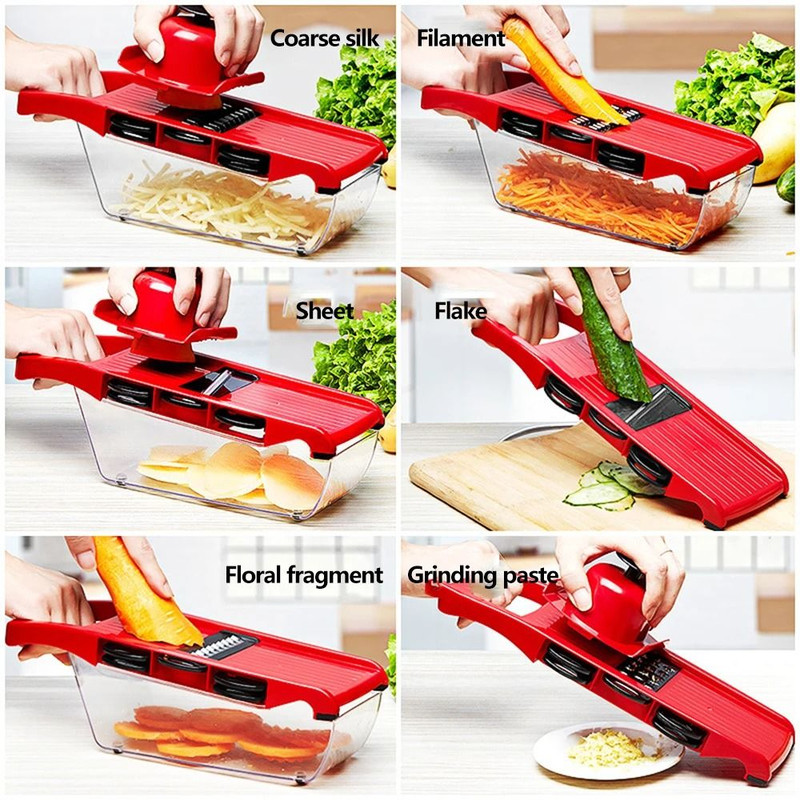 Vegetable Cutter With Steel Blade Slicer Potato Peeler Carrot Cheese Grater Kitchen Accessories 5