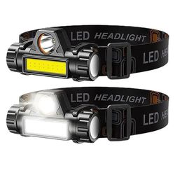 rechargeable cob led usb headlamp magnetic waterproof head torch for outdoor use