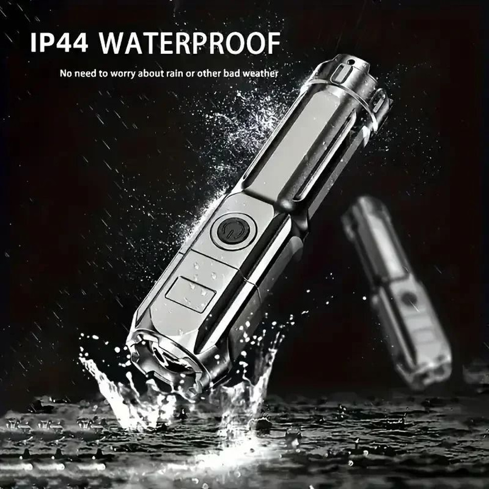 Rechargeable USB Waterproof Zoom Tactical Flashlight 100000 Lumen For Fishing Hunting Camping 3