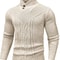 Men Shawl Collar Cable Knit Pullover Sweater Fleece Woolen Solid Color 5