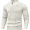 Men Shawl Collar Cable Knit Pullover Sweater Fleece Woolen Solid Color 7