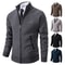 Men Stand Collar Thick Warm Cardigan Sweater Winter Casual Coat 1